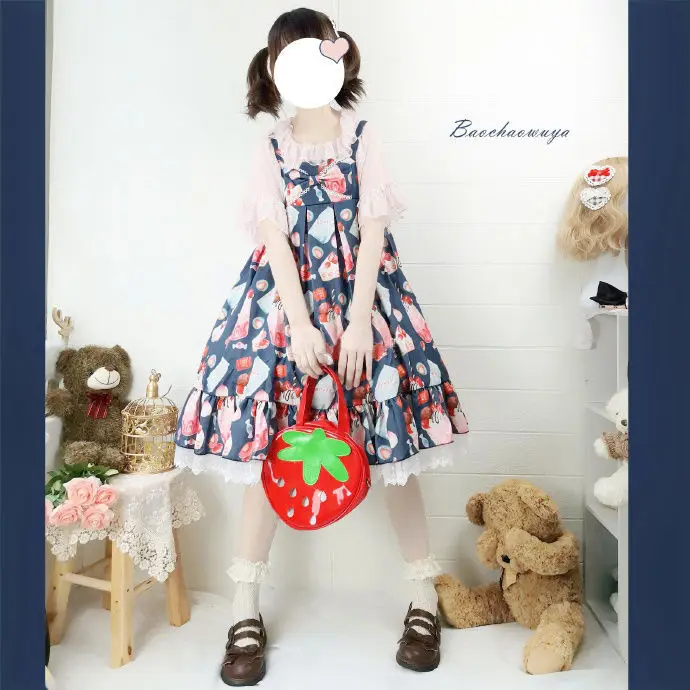 Lolita Strawberry JSK Tea Party Japanese Style Girl sweet soft ice lolita cosplay Lace dress Maid Costume dress
Lolita Strawberry JSK Tea Party Japanese Style Girl sweet soft ice lolita cosplay Lace dress Maid Costume dress