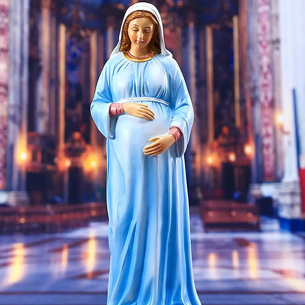 

Beautiful Pregnant Virgin Mary Statue Catholic Madonna Figurine Christianity Religious Decoration Resin Craft Home Decor Gift