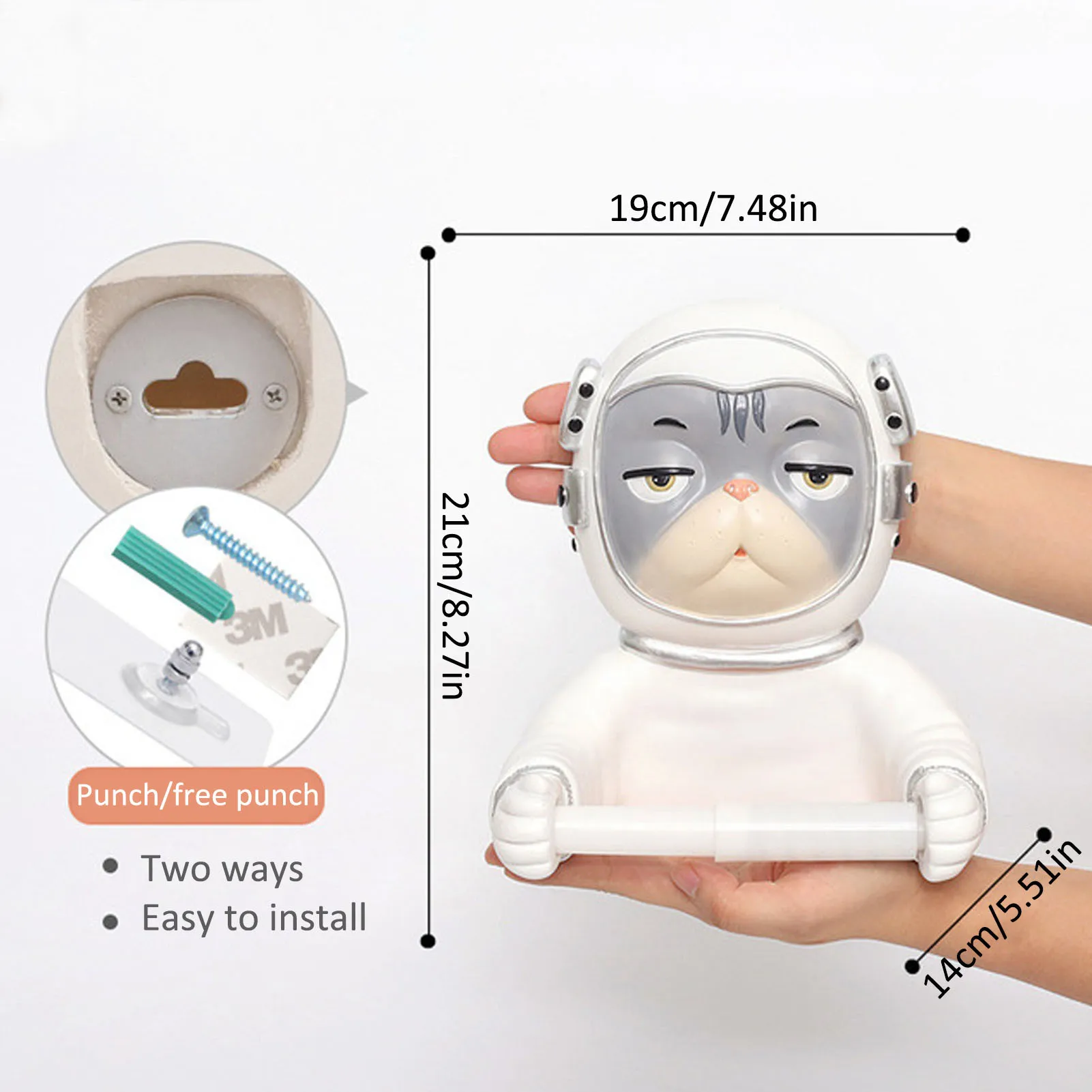 Astronaut Cat Toilet Roll Paper Box Punch-free Tissue Holder Wall Mounted Stand Storage Rack Bathroom Decoration Dropshipping
Astronaut Cat Toilet Roll Paper Box Punch-free Tissue Holder Wall Mounted Stand Storage Rack Bathroom Decoration Dropshipping