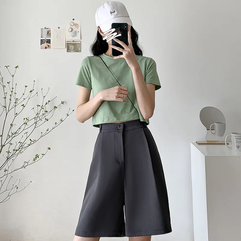 Women's summer shorts 2021 high waist women's loose white classic five-point long office loose casual women's shorts candy color
Women's summer shorts 2021 high waist women's loose white classic five-point long office loose casual women's shorts candy color
