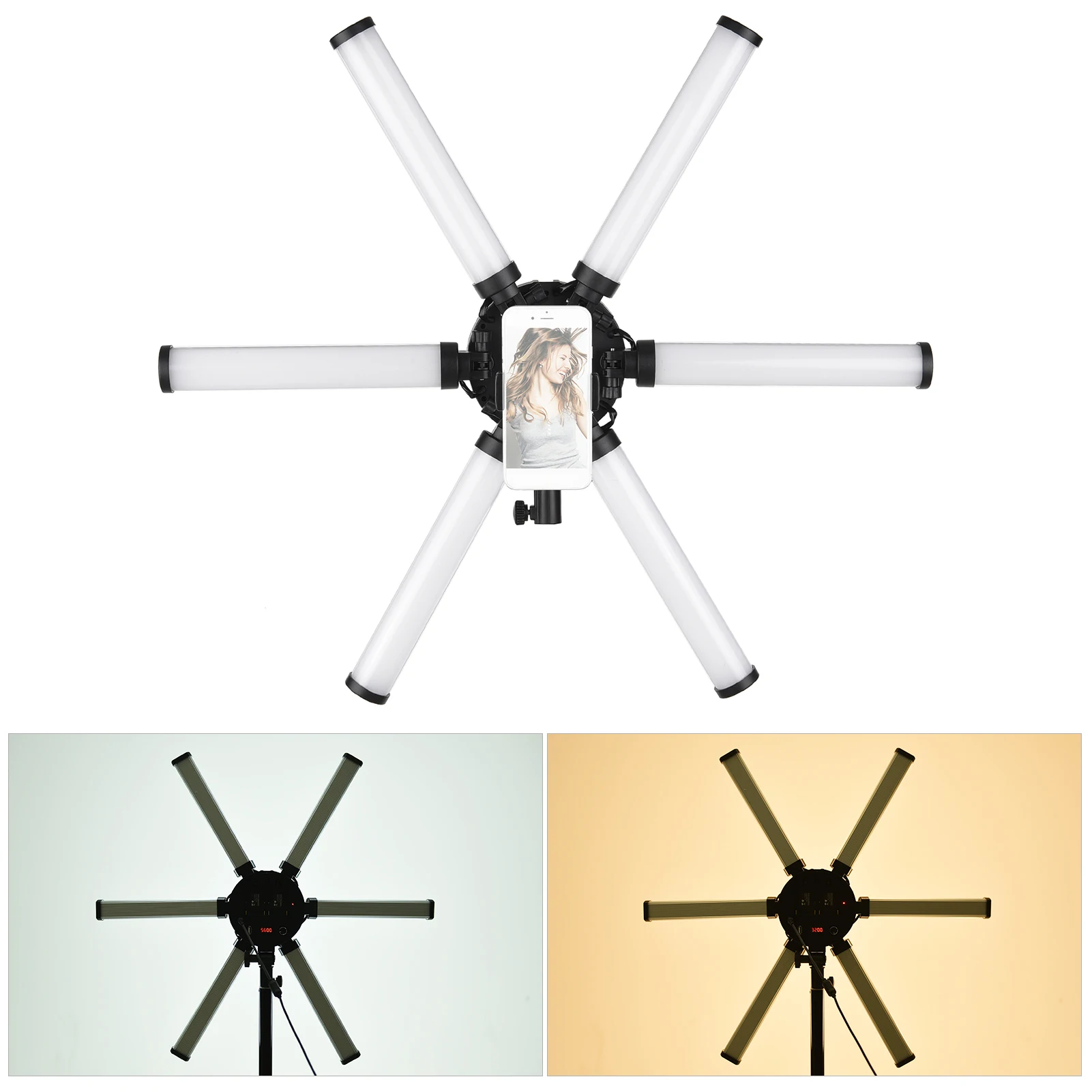 26 Inch 54W 6 Tubes Stick Beauty Light 3200-5600K LED Fill Light CRI90+ Flexible Phone Holder for Live Streaming Vlogging Makeup
26 Inch 54W 6 Tubes Stick Beauty Light 3200-5600K LED Fill Light CRI90+ Flexible Phone Holder for Live Streaming Vlogging Makeup