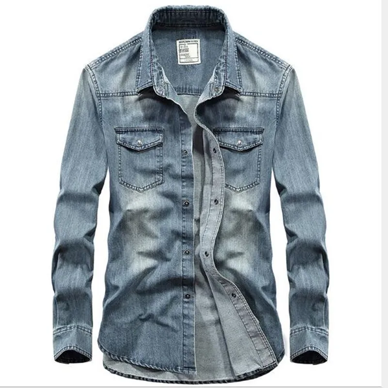 Denim Shirt Men's Cowboy Shirts Cotton Men Long Sleeve Casual Shirt Man Male Shellort Tops Men Clothing
Denim Shirt Men's Cowboy Shirts Cotton Men Long Sleeve Casual Shirt Man Male Shellort Tops Men Clothing