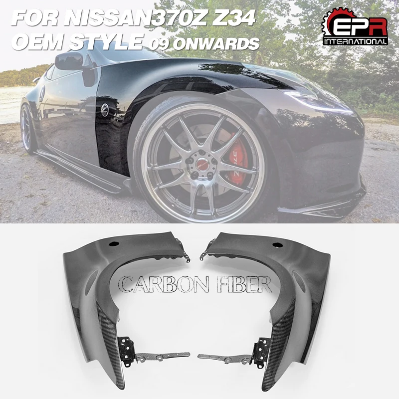 Для Nissan 2009 On 370z Z34 углеродное волокно OEM стиль переднее крыло глянцевая отделка
