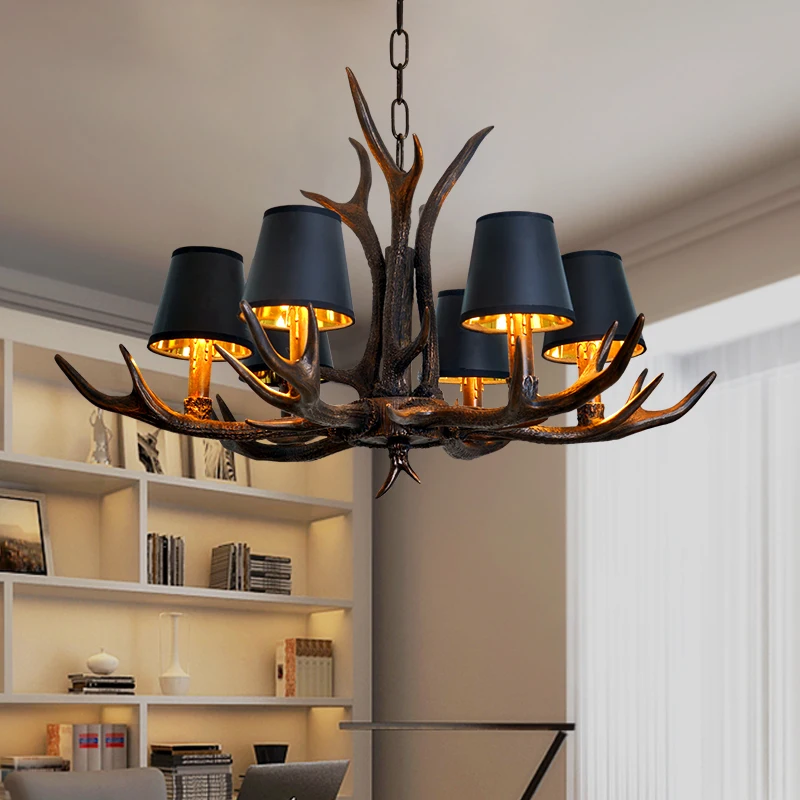 Vintage chandelier LED Resin antler lamp Dining Kitchen Attic Hanging Lamp Home Interior Decoration Black farmhouse lighting
Vintage chandelier LED Resin antler lamp Dining Kitchen Attic Hanging Lamp Home Interior Decoration Black farmhouse lighting