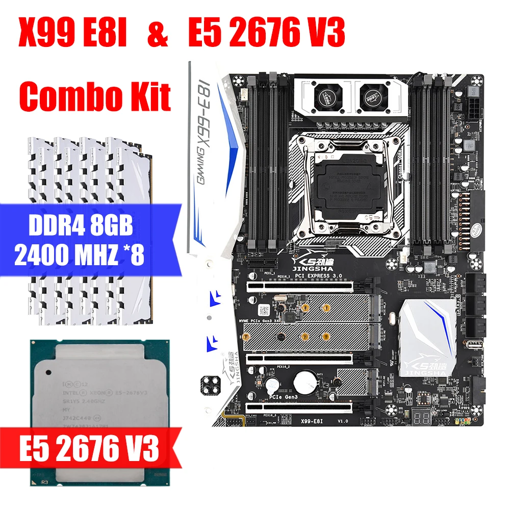 X99 E8I & E5 2676 v3 & DDR4 8GB 2400MHZ *8 Combination Kit Motherboard Support Intel XEON E5 LGA2011-3 M.2 NVME USB3.0
X99 E8I & E5 2676 v3 & DDR4 8GB 2400MHZ *8 Combination Kit Motherboard Support Intel XEON E5 LGA2011-3 M.2 NVME USB3.0