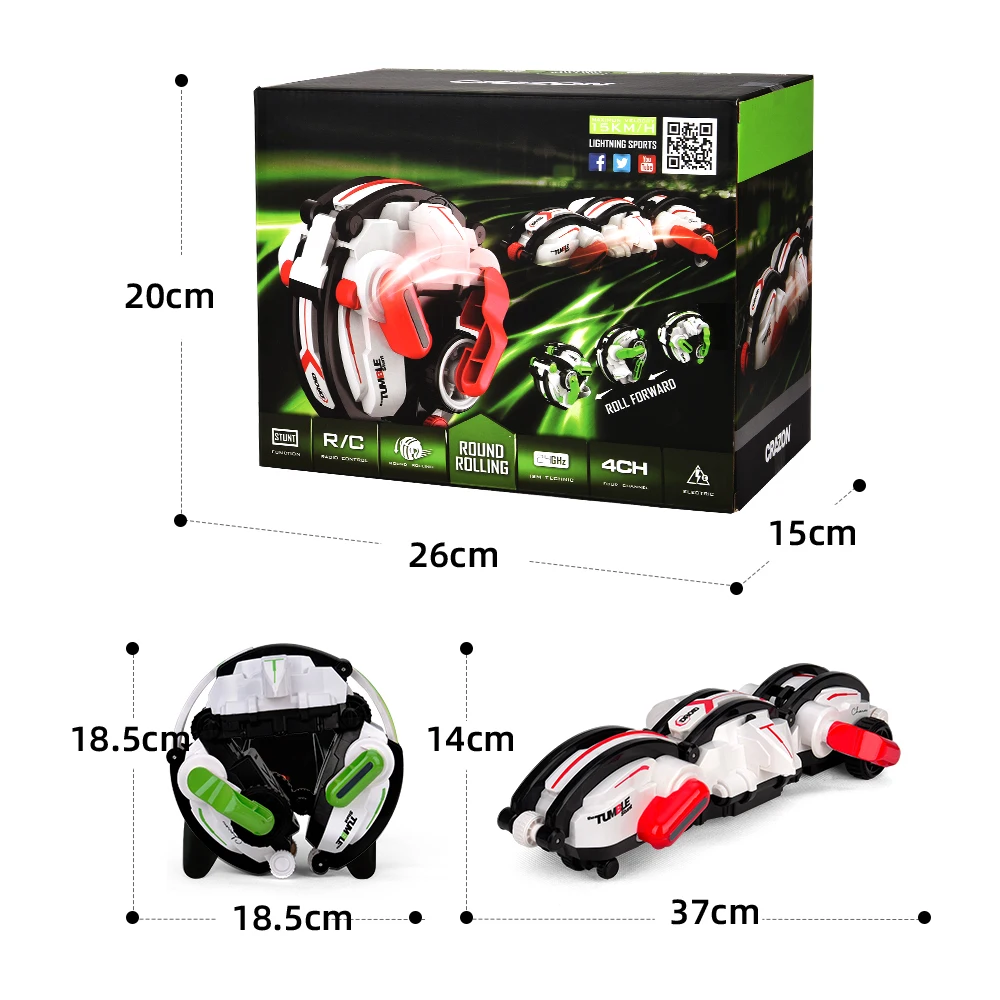 RC Stunt Car Tumbling Drift Crawler Vehicle 360 Flips Double Sided Rotating Tumbling 1:24 2.4G 4CH RC Car Toys Gift For Kid
RC Stunt Car Tumbling Drift Crawler Vehicle 360 Flips Double Sided Rotating Tumbling 1:24 2.4G 4CH RC Car Toys Gift For Kid