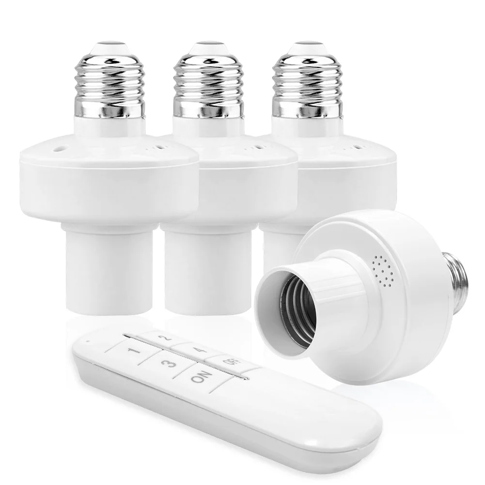 1/2/3/4 20M base ON/Off Switch High Quality Remote Control Light E27 Wireless Socket Range Smart Lamp Holder Device For LED Bulb
1/2/3/4 20M base ON/Off Switch High Quality Remote Control Light E27 Wireless Socket Range Smart Lamp Holder Device For LED Bulb