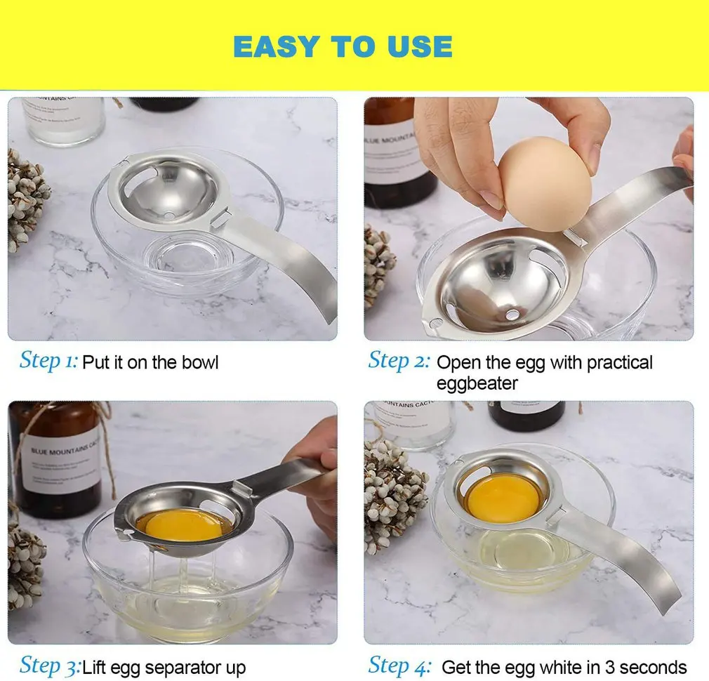 Stainless Steel Egg White Separator Tools Eggs Yolk Filter Gadgets Kitchen Accessories Separating Funnel Spoon Egg Divider Tool
Stainless Steel Egg White Separator Tools Eggs Yolk Filter Gadgets Kitchen Accessories Separating Funnel Spoon Egg Divider Tool
