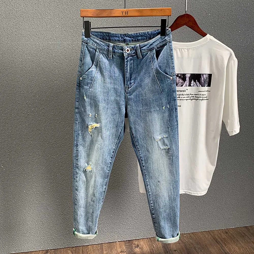 Fashion Ripped Jeans Man Harem Jeans Denim Pants Skinny Fits Jeans Casual Trousers Men Clothing
Fashion Ripped Jeans Man Harem Jeans Denim Pants Skinny Fits Jeans Casual Trousers Men Clothing