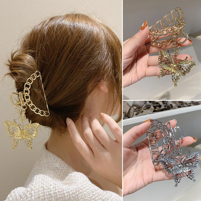 Hollow Out Butterfly Heart Tassel Hair Pins Gold/Sliver Vintage Metal Harajuku Hair Clips Women Girl Hair Accessories 2021 New
Hollow Out Butterfly Heart Tassel Hair Pins Gold/Sliver Vintage Metal Harajuku Hair Clips Women Girl Hair Accessories 2021 New
