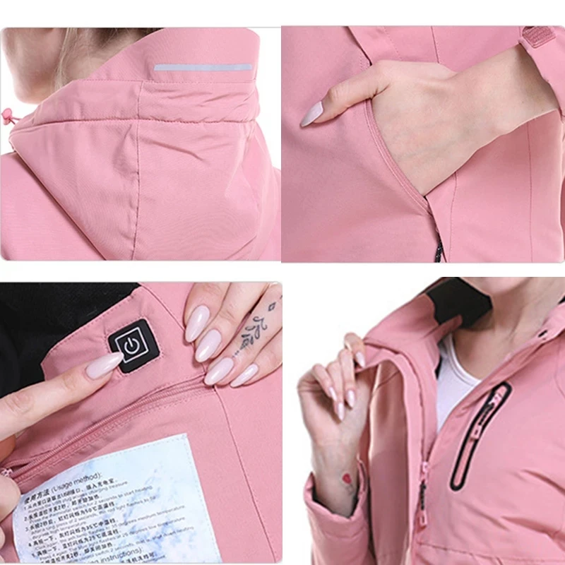 Women USB Heated Jacket Long Sleeves Hooded Coat Skiing Hiking Vests Winter Thermal Clothing Heating Windbreaker
Women USB Heated Jacket Long Sleeves Hooded Coat Skiing Hiking Vests Winter Thermal Clothing Heating Windbreaker