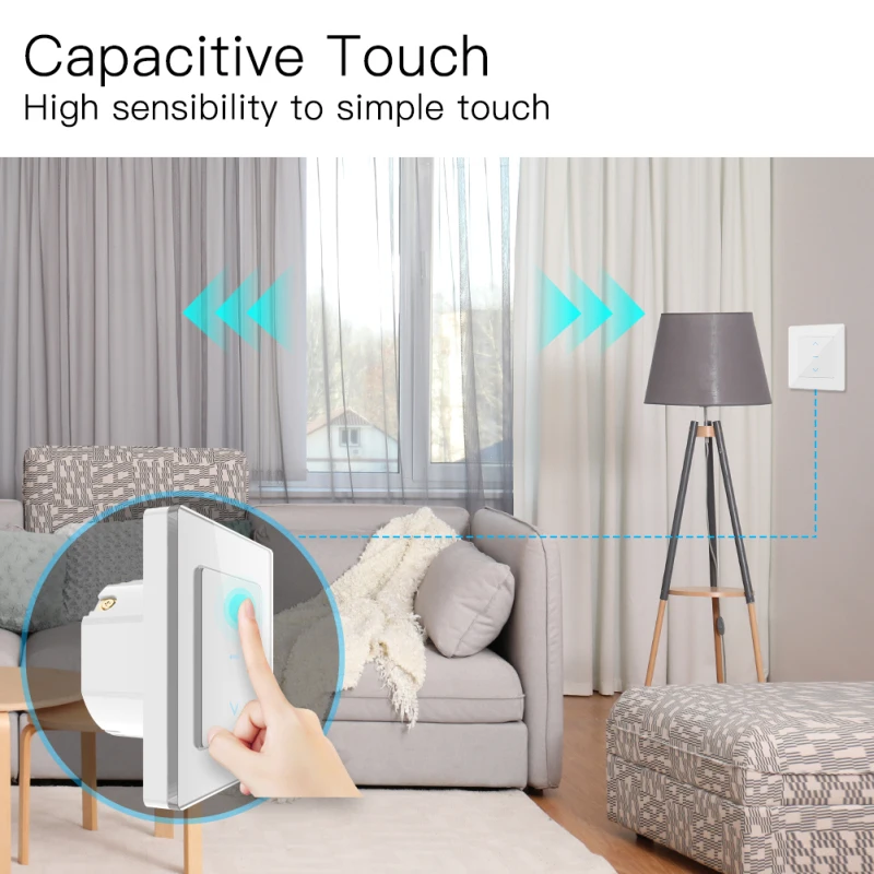 Tuya WiFi Smart Touch Design Curtain Switch For Motorized Curtains And Roller Blinds Work With Life App Alexa Google Home | Электроника