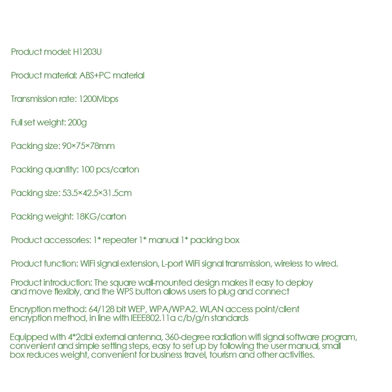 5 Ghz WiFi Repeater Wireless Wifi Extender 1200Mbps WiFi Amplifier 802.11AC Long Range Wi Fi Signal Booster 2.4G
5 Ghz WiFi Repeater Wireless Wifi Extender 1200Mbps WiFi Amplifier 802.11AC Long Range Wi Fi Signal Booster 2.4G
