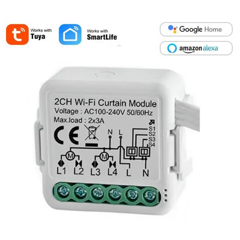 1/2 Gang Tuya Wifi Curtain Switch Module On-off Device Smart Home Automatic Curtain Switch Module Work With Alexa Google Home
1/2 Gang Tuya Wifi Curtain Switch Module On-off Device Smart Home Automatic Curtain Switch Module Work With Alexa Google Home