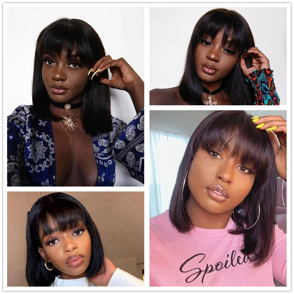 IWISH Short Bob Wig With Bangs Brazilian Remy Human Hair Wig With Bangs Density 150% Cheap Non Lace Wig For Women Hair Extension
IWISH Short Bob Wig With Bangs Brazilian Remy Human Hair Wig With Bangs Density 150% Cheap Non Lace Wig For Women Hair Extension