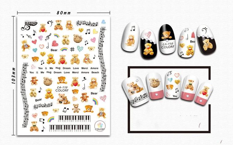3D Stickers for Nails Piano Note Stripe Bear Girl Nails Art Decoration Manicure Sticker Decals Slider Nail Foil Accessories
3D Stickers for Nails Piano Note Stripe Bear Girl Nails Art Decoration Manicure Sticker Decals Slider Nail Foil Accessories