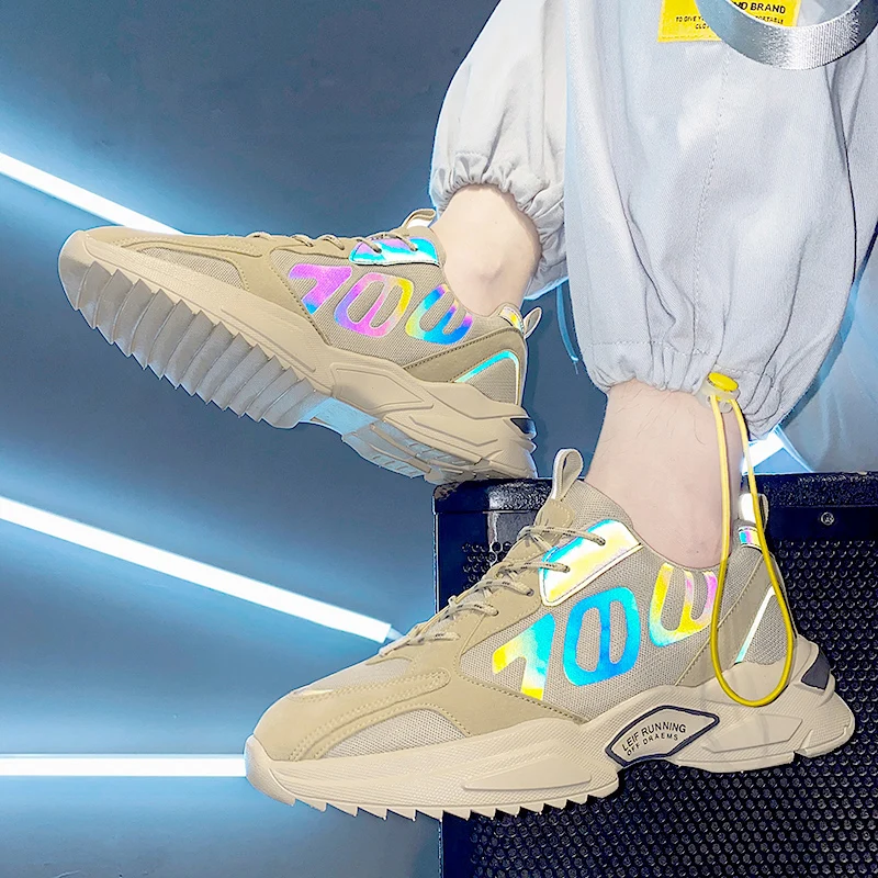 Fluorescent Reflective Technology Men's Shoes Luminous Mesh Sports Dorky Dad Shoes Light Running Comfort Soft Sneakers Casual
Fluorescent Reflective Technology Men's Shoes Luminous Mesh Sports Dorky Dad Shoes Light Running Comfort Soft Sneakers Casual