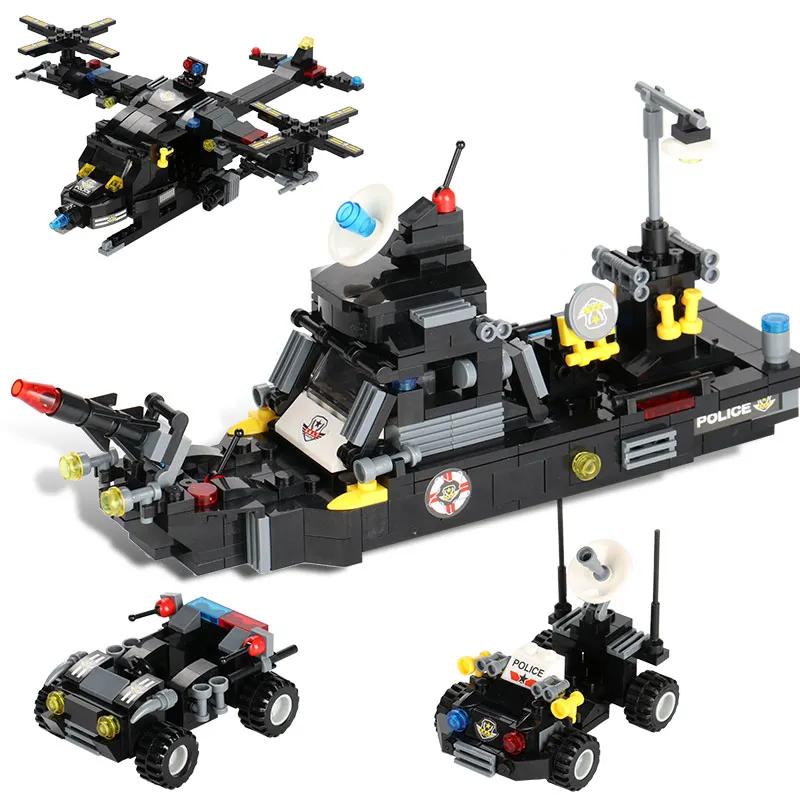 City SWAT Team Building Block chariot Helicopter Truck Assemble block Compatible Police Toys for kids | Игрушки и хобби