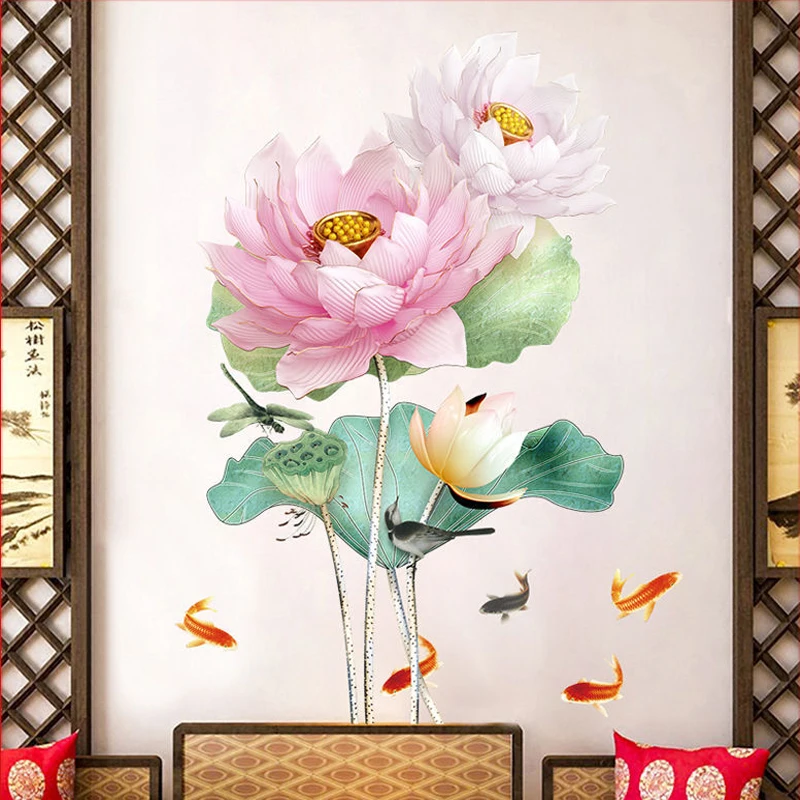Большой 3D цветок лотоса настенные наклейки в китайском стиле гостиной домашний Декор виниловые украшения для спальни постеры обои 
Большой 3D цветок лотоса настенные наклейки в китайском стиле гостиной домашний Декор виниловые украшения для спальни постеры обои