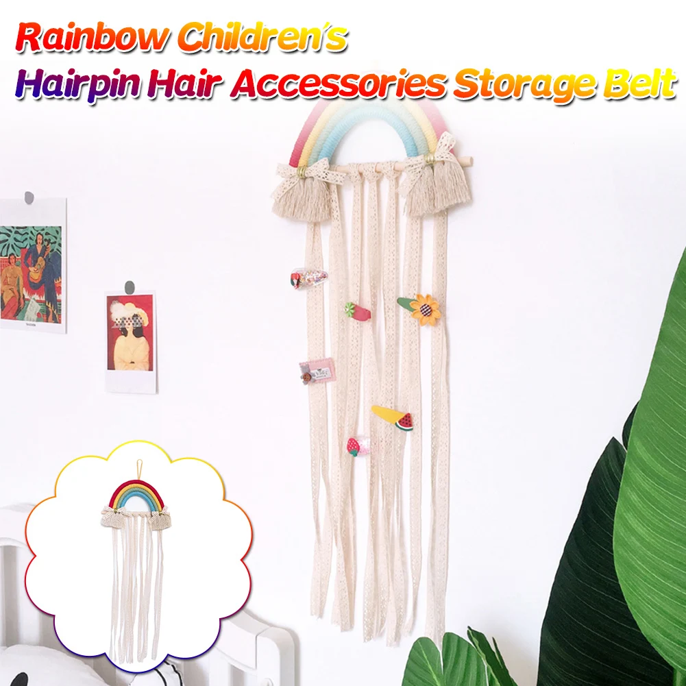 Wooden Stick Cotton Rope Wall Hanging Rainbow Hair Clip Holder Women Baby Hair Bow Holder Organizer Girls Room Accessories Rack
Wooden Stick Cotton Rope Wall Hanging Rainbow Hair Clip Holder Women Baby Hair Bow Holder Organizer Girls Room Accessories Rack
