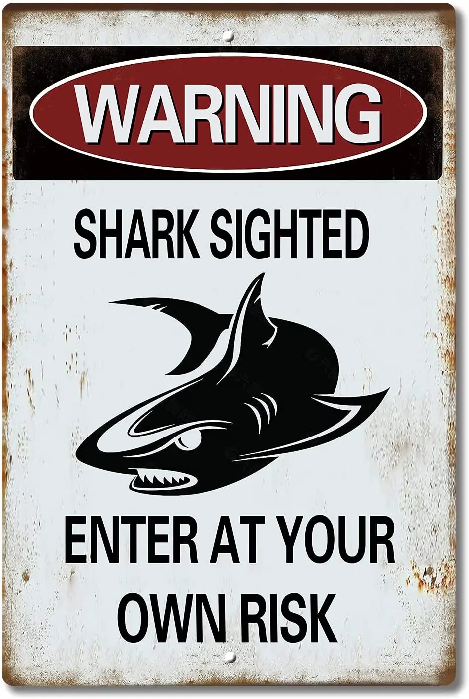 Tin Sign Warning Shark Sighted Enter at Your Own Risk with Graphic Dangerous Aluminum Metal Sign 12 x 8 Inches
Tin Sign Warning Shark Sighted Enter at Your Own Risk with Graphic Dangerous Aluminum Metal Sign 12 x 8 Inches