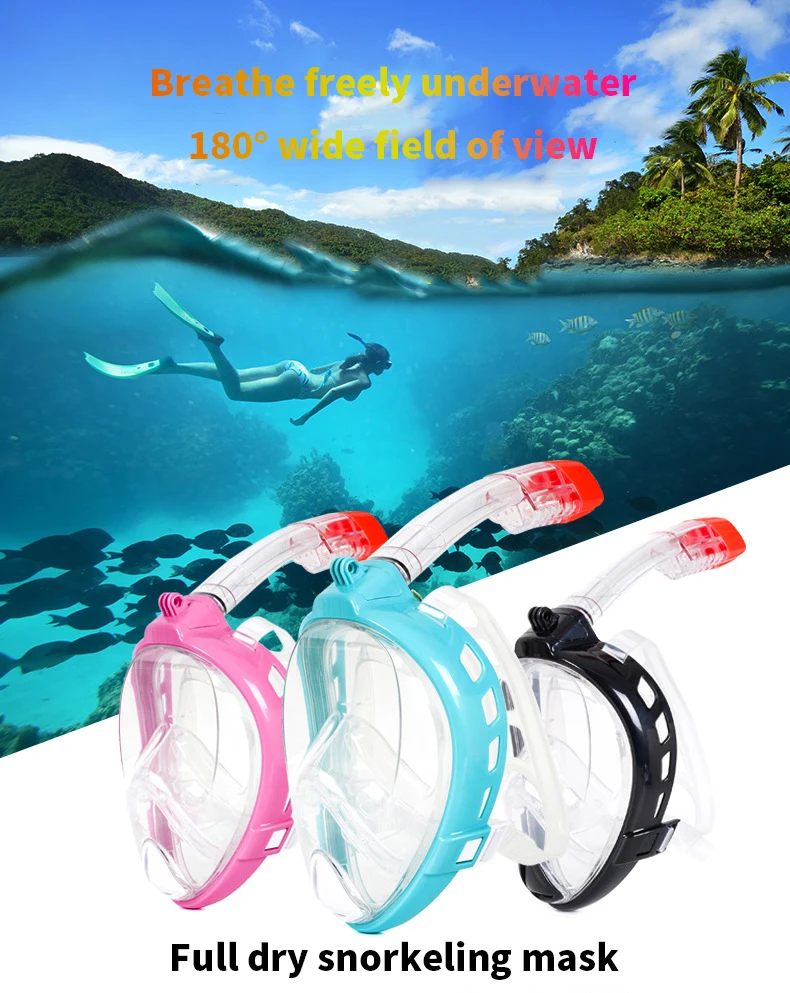 Full Face Scuba Diving Mask Anti Fog Goggles with Camera Mount Underwater Wide View Snorkel Swimming mask for Adult Youth
Full Face Scuba Diving Mask Anti Fog Goggles with Camera Mount Underwater Wide View Snorkel Swimming mask for Adult Youth