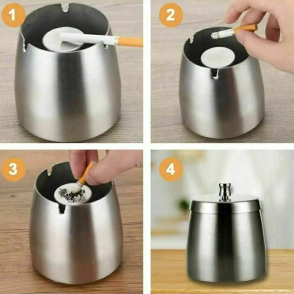Steel Stainless Steel Ashtray Living Room Office With Ashtray Cover To Prevent Fly Ash Windproof With
Steel Stainless Steel Ashtray Living Room Office With Ashtray Cover To Prevent Fly Ash Windproof With