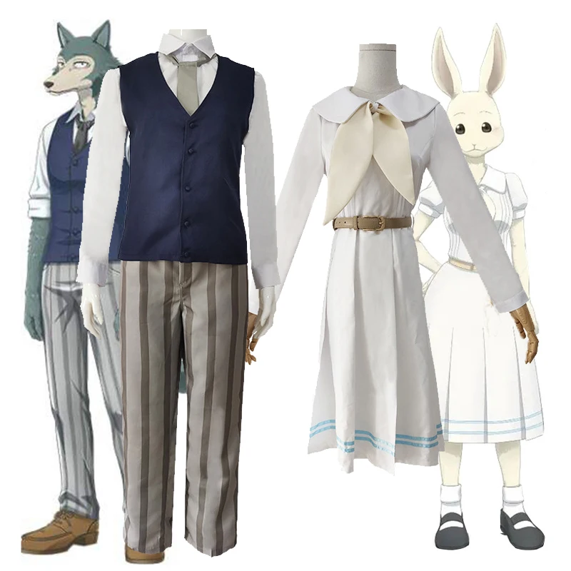 Anime Beastars Haru Cosplay Costumes White Rabbit Dresses Suit Animal Cute Dress Legoshi Shirt Pants Set Wigs for Women Men
Anime Beastars Haru Cosplay Costumes White Rabbit Dresses Suit Animal Cute Dress Legoshi Shirt Pants Set Wigs for Women Men