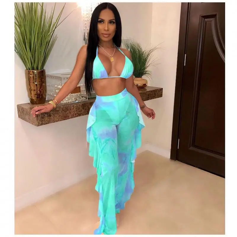 Women's Swimsuit 2021 Sexy Printing Bikini Set Net Yarn Two-Piece Suit (Includes Panties)Trouser Suit New Summer Hot Sale Female 
Women's Swimsuit 2021 Sexy Printing Bikini Set Net Yarn Two-Piece Suit (Includes Panties)Trouser Suit New Summer Hot Sale Female