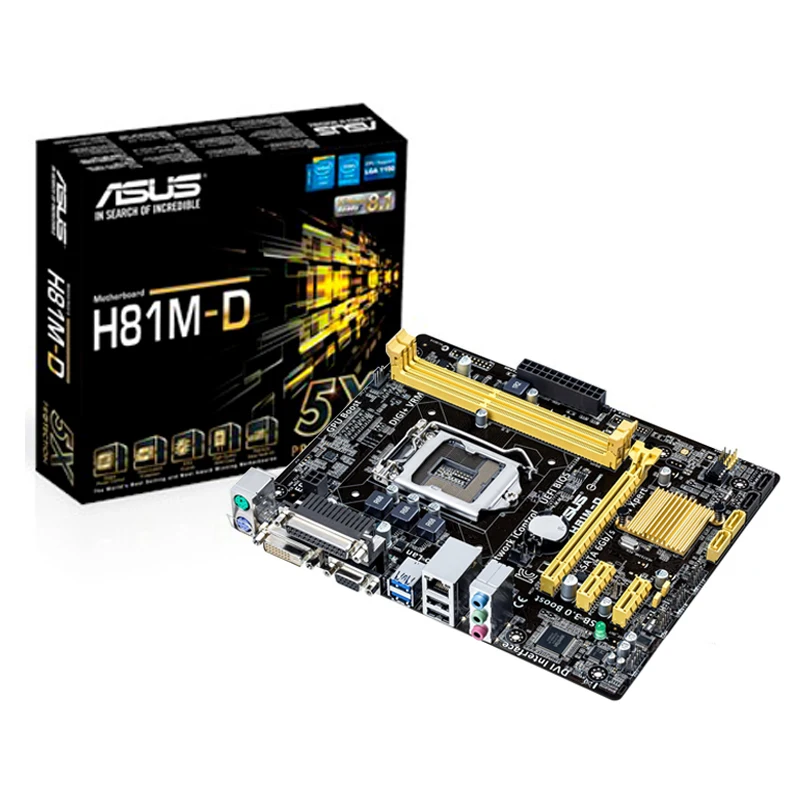 ASUS H81M-D Intel H81 Desktop PC Motherboard socket LGA 1150 Core i7/Core i5/Core i3 DDR3 PCI-E 2.0 2×SATA II 2×SATA III uATX
ASUS H81M-D Intel H81 Desktop PC Motherboard socket LGA 1150 Core i7/Core i5/Core i3 DDR3 PCI-E 2.0 2×SATA II 2×SATA III uATX