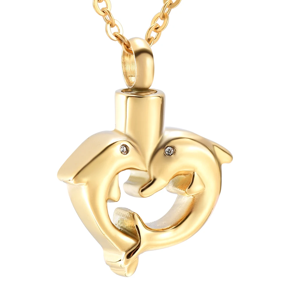 IJD8491 Stainless Steel Double Dolphin Kiss Heart Shape Cremation Keepsake Necklace for Ashes Memorial Souvenir Pendant Jewelry
IJD8491 Stainless Steel Double Dolphin Kiss Heart Shape Cremation Keepsake Necklace for Ashes Memorial Souvenir Pendant Jewelry