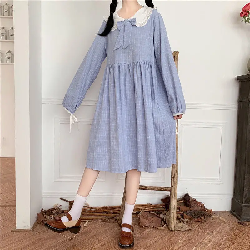 MAGOGO Bowknot Doll Collar Long-Sleeved College Style Dress For Female Students Loose Mid-length A-line Dress
MAGOGO Bowknot Doll Collar Long-Sleeved College Style Dress For Female Students Loose Mid-length A-line Dress