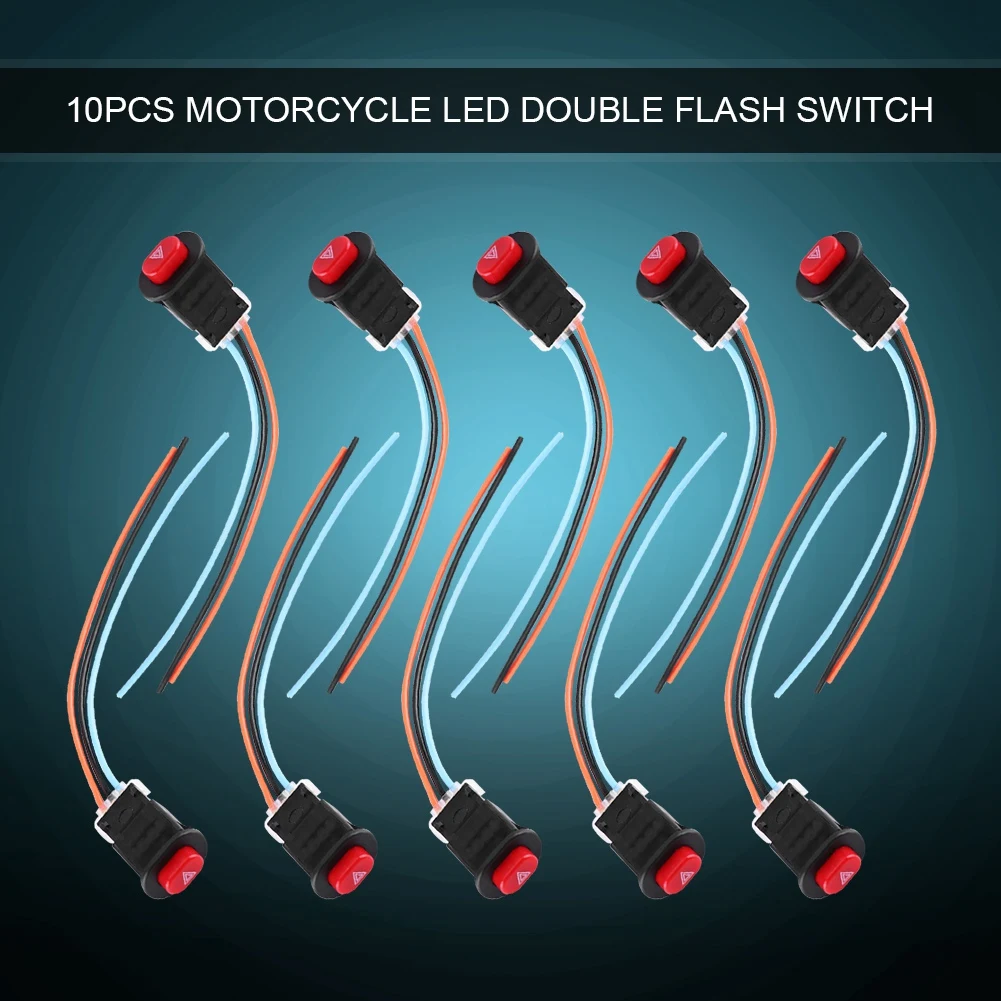 10pcs Motorcycle LED Double Flash Turn Signal Flashing Warning Lamp Switch Button
10pcs Motorcycle LED Double Flash Turn Signal Flashing Warning Lamp Switch Button