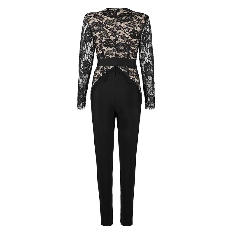 Top Quality Black Long Lace Sleeve Sexy Rayon Bandage Jumpsuit Cocktail Party Bodycon Jumpsuit
Top Quality Black Long Lace Sleeve Sexy Rayon Bandage Jumpsuit Cocktail Party Bodycon Jumpsuit