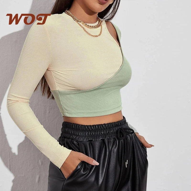 2021 new hot sale sexy inspirational off-shoulder t-shirt color matching women's long-sleeved bottoming top
2021 new hot sale sexy inspirational off-shoulder t-shirt color matching women's long-sleeved bottoming top