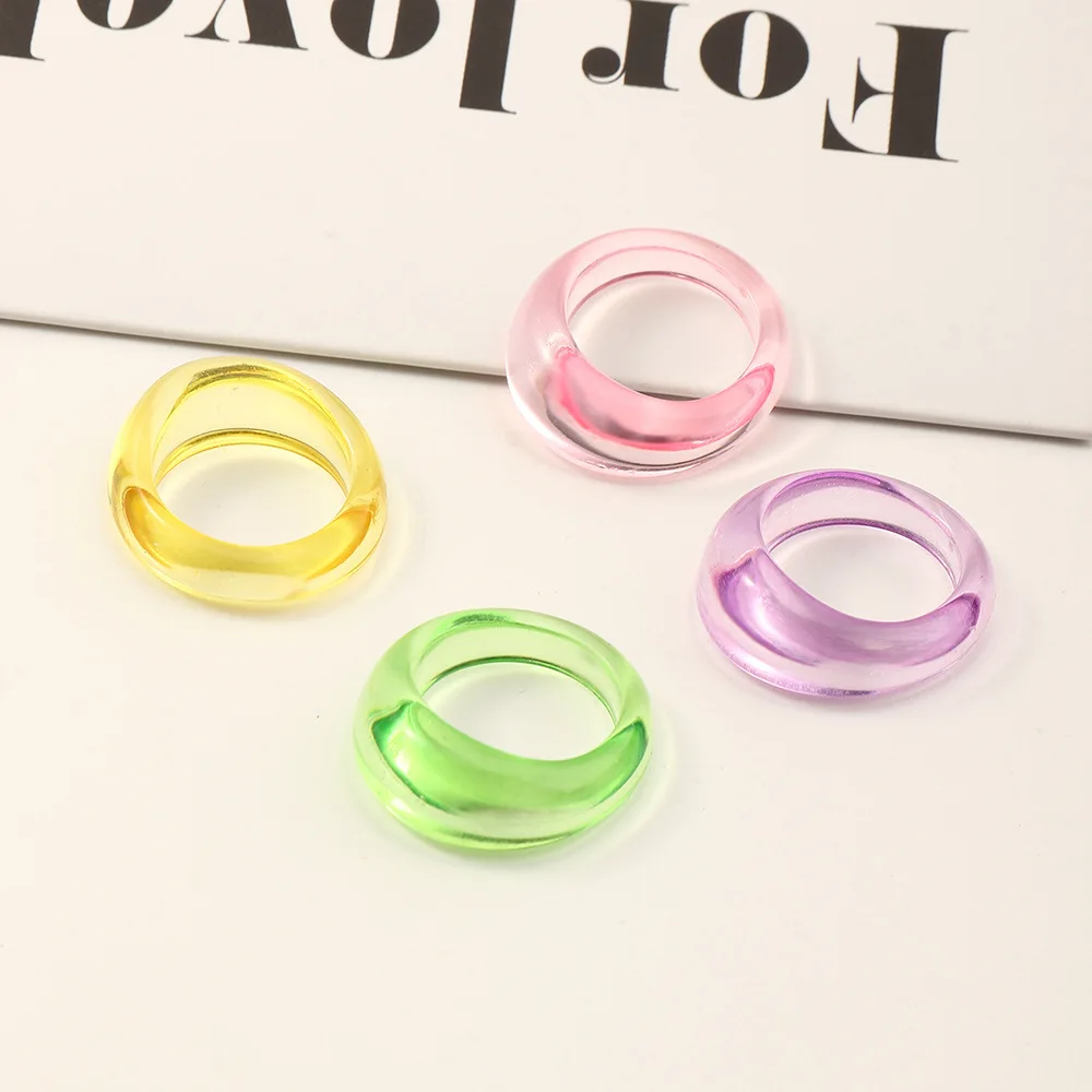 Fashionable Personality Candy Color Transparent Resin Ring Women Five-Finger Decoration Accessories Jewelry Valentine's Day Gift
Fashionable Personality Candy Color Transparent Resin Ring Women Five-Finger Decoration Accessories Jewelry Valentine's Day Gift