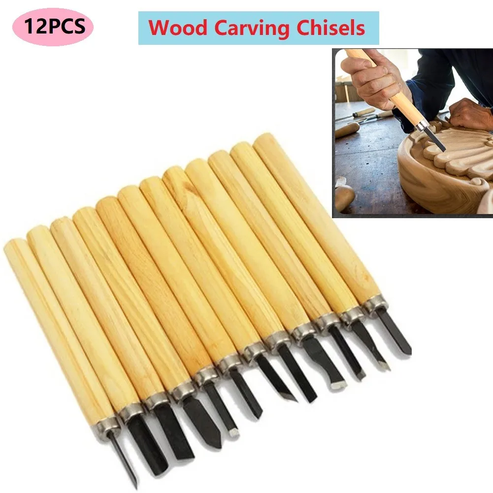 12pcs/Set Wood Chisels For Wood Working Art Crafts Hand Cutting Tool Carbon Steel Wood Carving Kit
12pcs/Set Wood Chisels For Wood Working Art Crafts Hand Cutting Tool Carbon Steel Wood Carving Kit