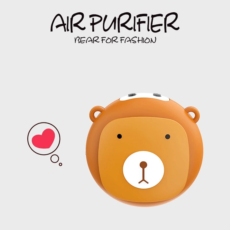 Bear Necklace Air Purifier Portable Personal Wearable Necklace Negative Ionizer Air Cleaner Air Freshener
