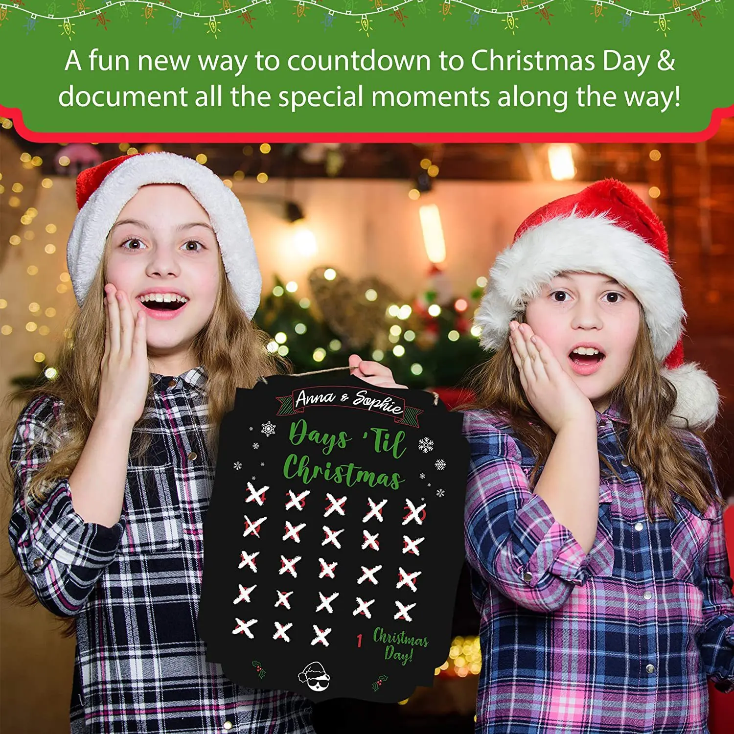 

Creative Christmas Double-sided Blackboard Christmas Advent Calendar Props Children's Wish List Christmas Countdown Calendar