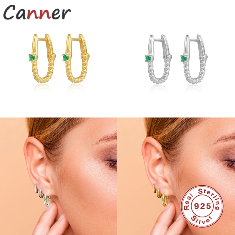 CANNER Real 925 Sterling Silver Hoop Earrings For Women Minimalist Zircon Circle Round Earring Fashion Earings Jewelry pendiente 
CANNER Real 925 Sterling Silver Hoop Earrings For Women Minimalist Zircon Circle Round Earring Fashion Earings Jewelry pendiente