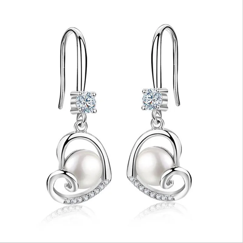 Lady Trendy Silver Plated Earrings Women Party Accessories Fashion Pearl Zircon Hook Earring Girl CZ Jewelry
Lady Trendy Silver Plated Earrings Women Party Accessories Fashion Pearl Zircon Hook Earring Girl CZ Jewelry