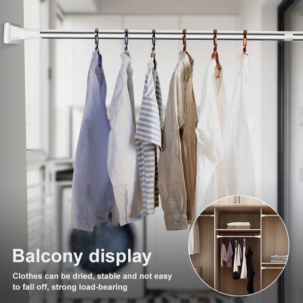 Telescopic Clothing Rod Punch-free Adjustable Shower Curtain Rods And Accessories Extendable Stainless Steel Simple Support Rods
Telescopic Clothing Rod Punch-free Adjustable Shower Curtain Rods And Accessories Extendable Stainless Steel Simple Support Rods