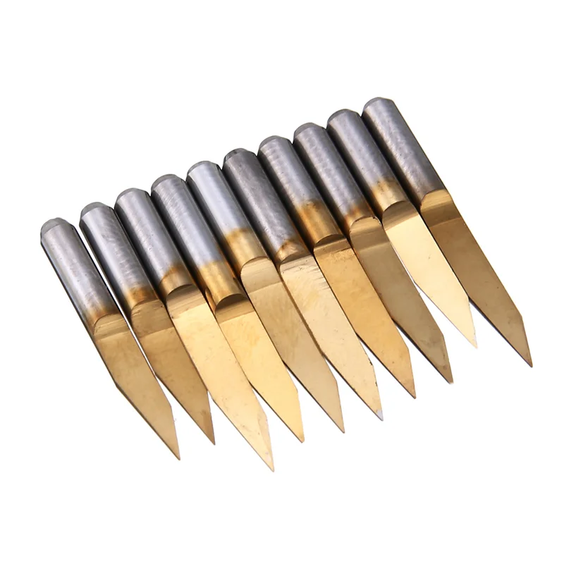 10pcs 3.175mm Tungsten Steel V Shape Titanium Coated Milling Cutter Carbide PCB Engraving CNC Bit Router Tool Tip End Mill | Инструменты
