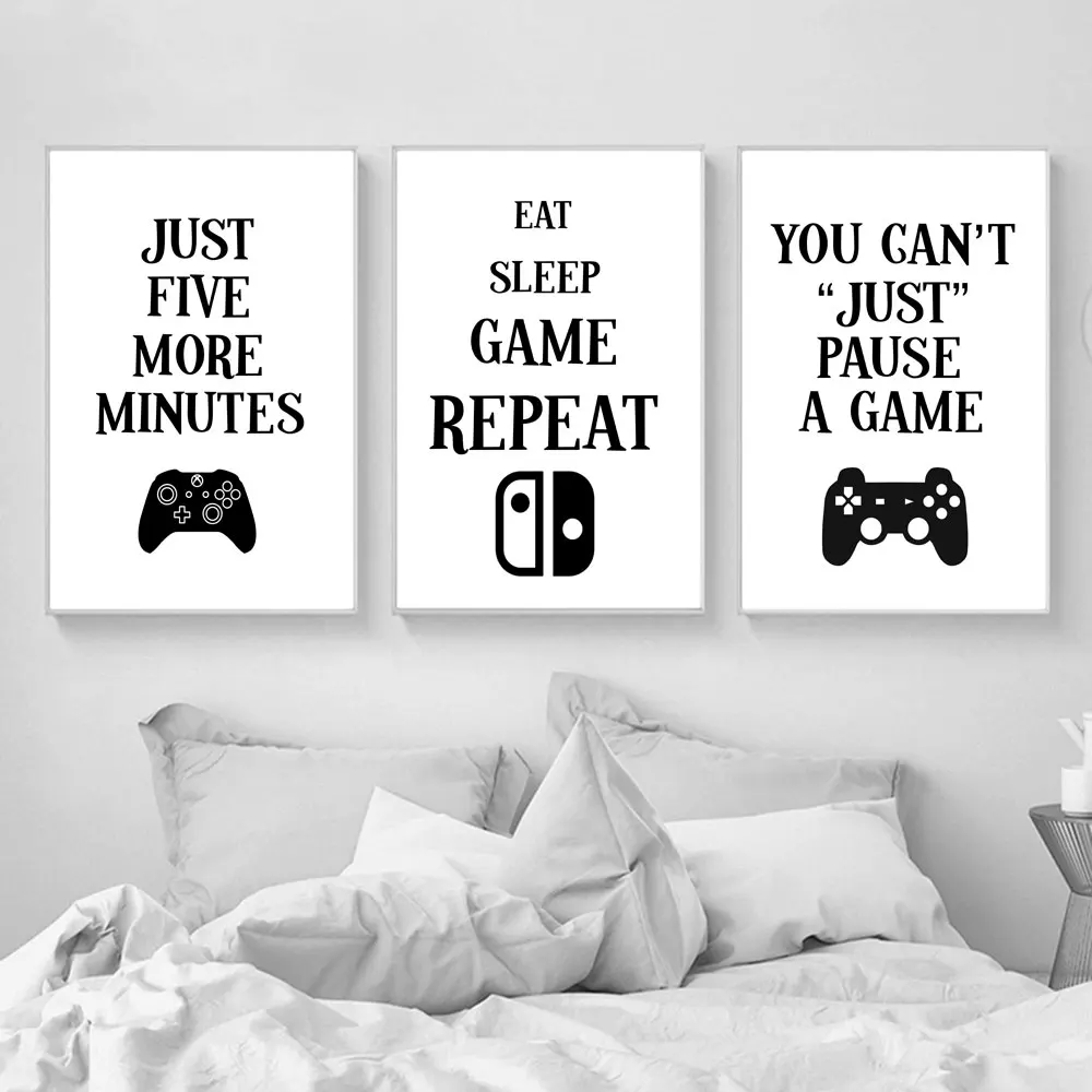 Game Gamer Quotes Canvas Painting Nordic Style Poster For Boys Room Living Room Home Decor Wall Art Black White Modular Picture
Game Gamer Quotes Canvas Painting Nordic Style Poster For Boys Room Living Room Home Decor Wall Art Black White Modular Picture