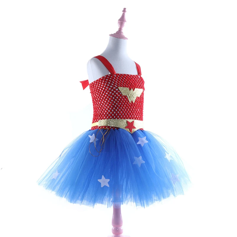 Костюм Чудо девочки платье костюм супергероя Детский на Хэллоуин для