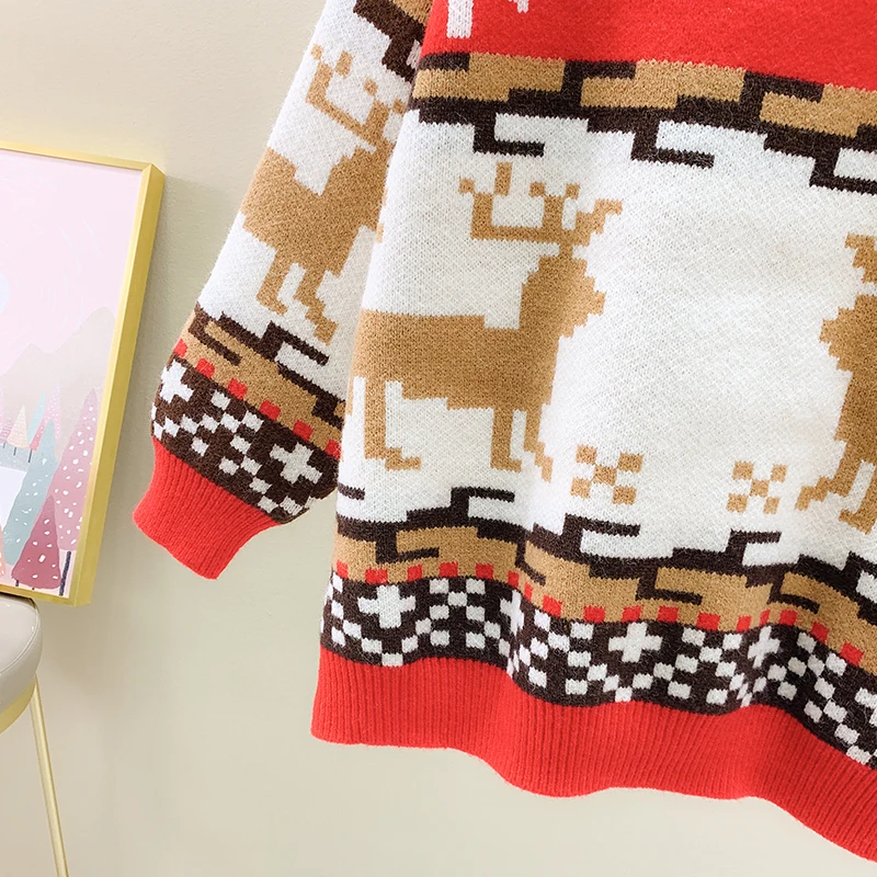 Christmas Elk Sweater 2020 Women Fashion Winter Red Knitted Sweaters Thicken Splicing Round Neck Long Sleeves Female Tops
Christmas Elk Sweater 2020 Women Fashion Winter Red Knitted Sweaters Thicken Splicing Round Neck Long Sleeves Female Tops