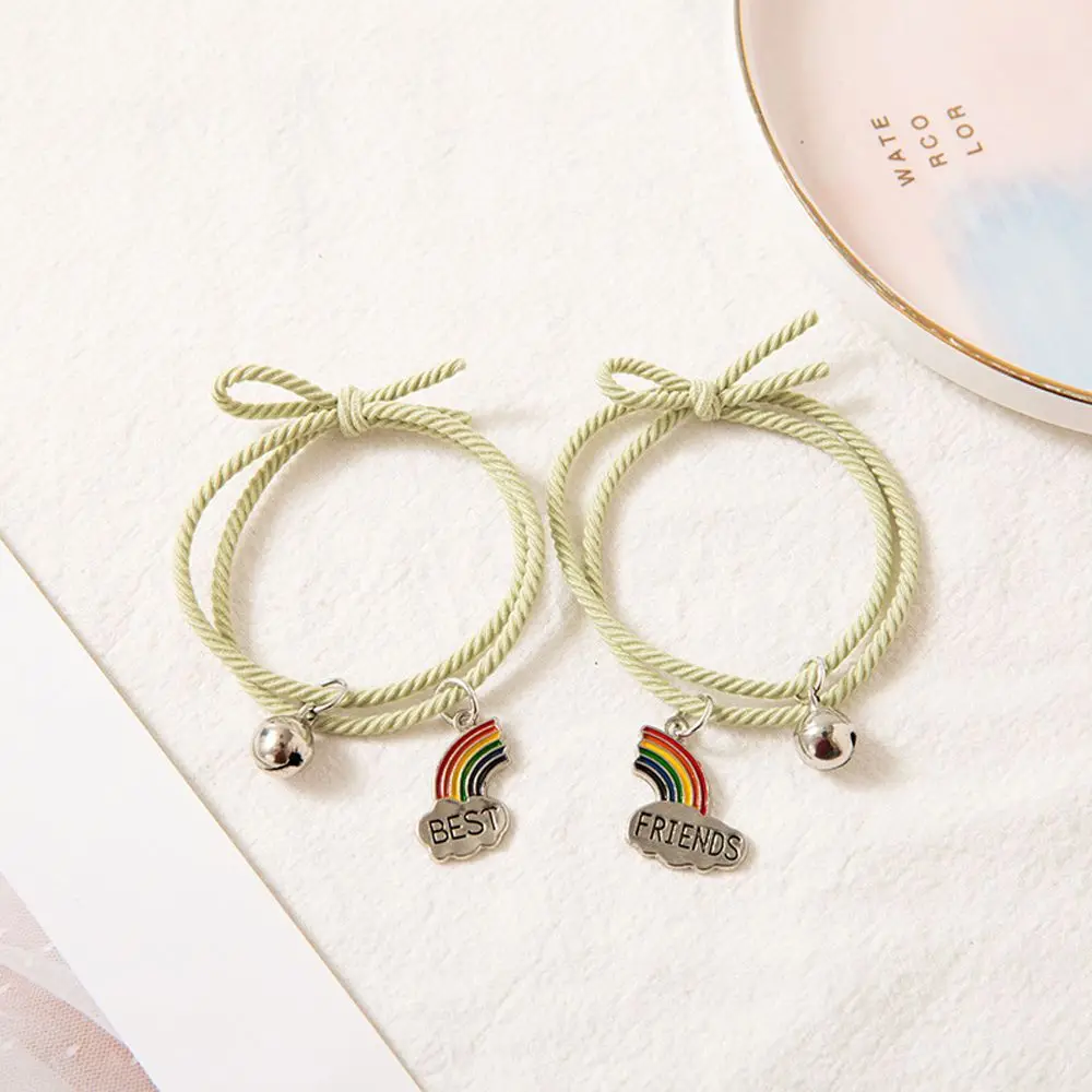2 Pcs/Set Best Friends Couple Bracelets Cute Rainbow Bell Pendant Adjustable Braided Rope Bracelets Friendship Gift Jewelry
2 Pcs/Set Best Friends Couple Bracelets Cute Rainbow Bell Pendant Adjustable Braided Rope Bracelets Friendship Gift Jewelry