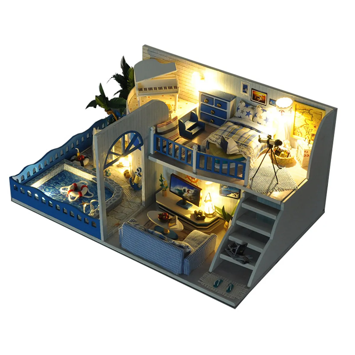 DIY Doll House Furniture Diy Miniature 3D Wooden Dollhouse Toys With 5 LED kit for Children Christmas Gifts 14.5X20.5X32CM
DIY Doll House Furniture Diy Miniature 3D Wooden Dollhouse Toys With 5 LED kit for Children Christmas Gifts 14.5X20.5X32CM