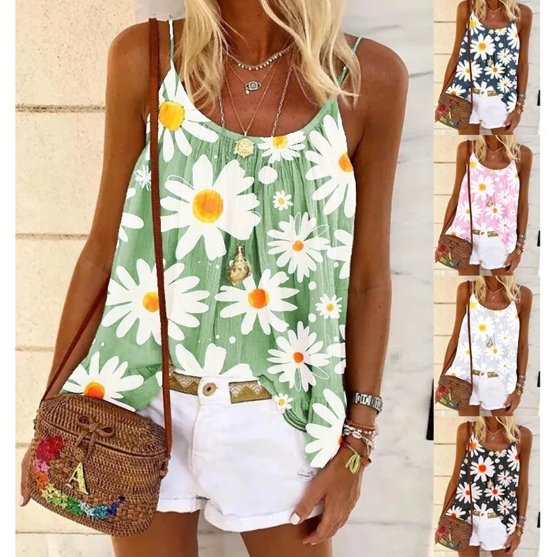 3XL Women Boho Beach Strap T Shirts Summer Sunflower Print Casual Loose Tank T Shirt Sexy Off Shoulder Loose Tops Camisole
3XL Women Boho Beach Strap T Shirts Summer Sunflower Print Casual Loose Tank T Shirt Sexy Off Shoulder Loose Tops Camisole