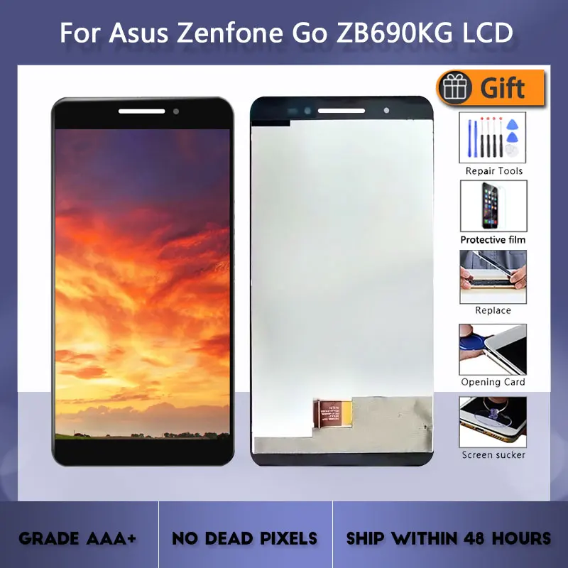 

6.9-inch for ASUS ZenFone Go ZB690KG LCD screen assembly touch glass, with repair parts digitizer touch screen sensor